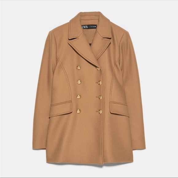 🔥🔥🔥Zara Wool Blended Double Breasted Coat Jacket - Picture 8 of 16